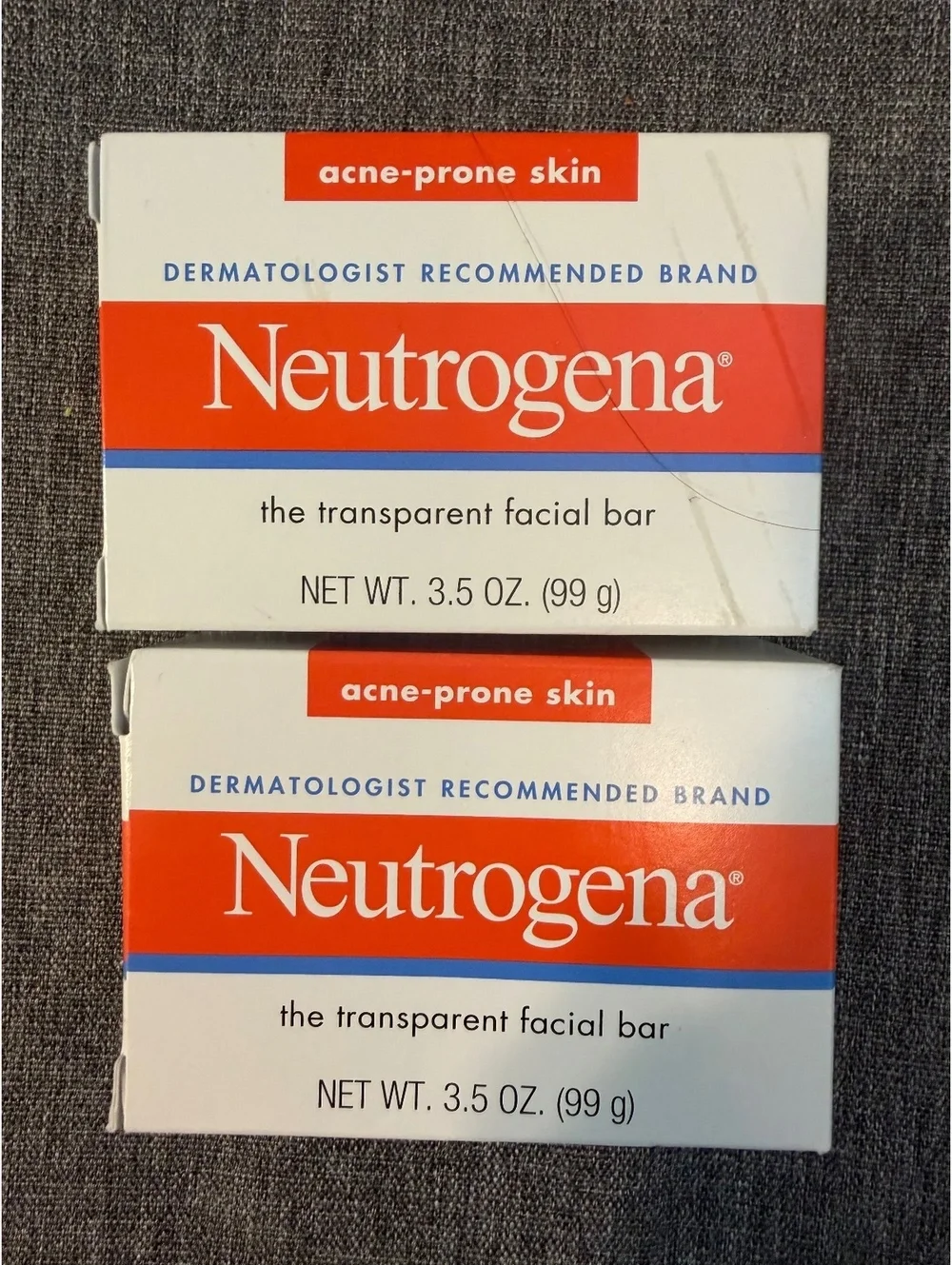 Neutrogena Acne-Prone Transparent Facial Bar Cleanser 3.5 oz - 2 pack